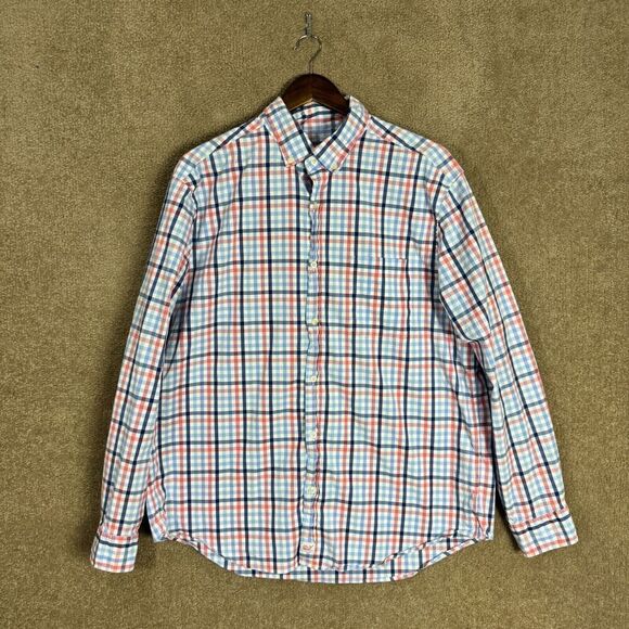 Vineyard Vines Murray Shirt Mens‎ XL Blue/Pink Gingham Check Stretch Classic Fit - Picture 1 of 8